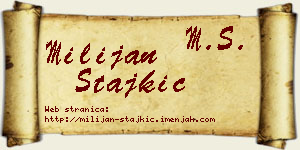 Milijan Stajkić vizit kartica